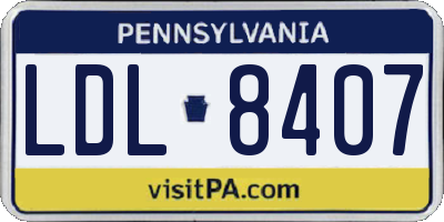 PA license plate LDL8407