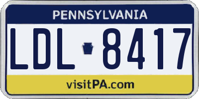 PA license plate LDL8417