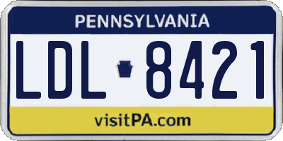 PA license plate LDL8421