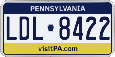 PA license plate LDL8422