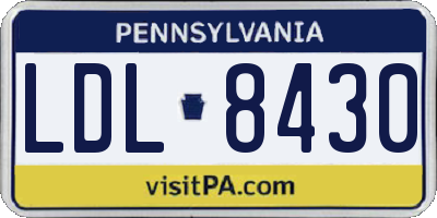 PA license plate LDL8430