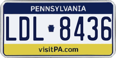PA license plate LDL8436