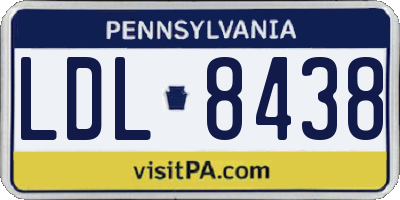 PA license plate LDL8438