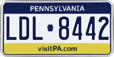 PA license plate LDL8442