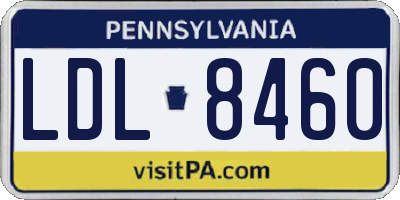 PA license plate LDL8460