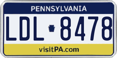 PA license plate LDL8478