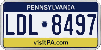 PA license plate LDL8497