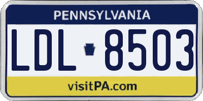 PA license plate LDL8503