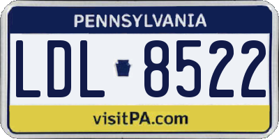 PA license plate LDL8522