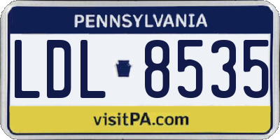 PA license plate LDL8535