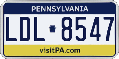PA license plate LDL8547