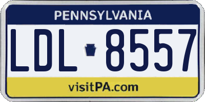 PA license plate LDL8557
