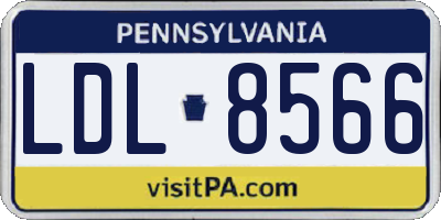 PA license plate LDL8566