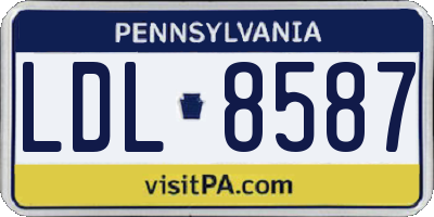 PA license plate LDL8587