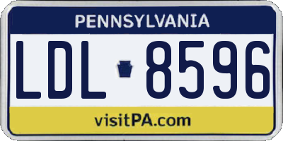 PA license plate LDL8596