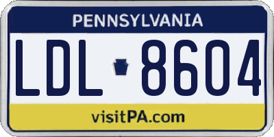 PA license plate LDL8604