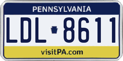 PA license plate LDL8611