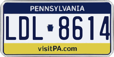 PA license plate LDL8614