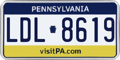 PA license plate LDL8619