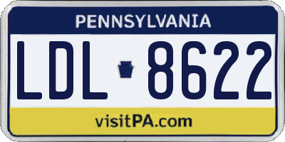 PA license plate LDL8622