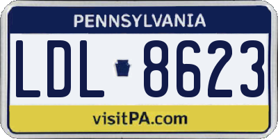 PA license plate LDL8623