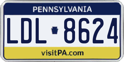 PA license plate LDL8624