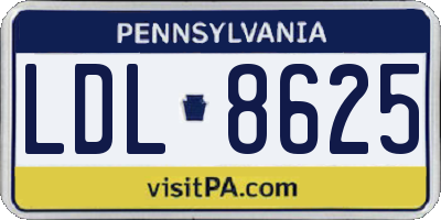 PA license plate LDL8625