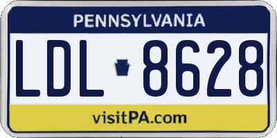 PA license plate LDL8628