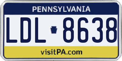 PA license plate LDL8638