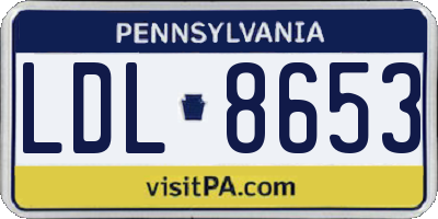 PA license plate LDL8653