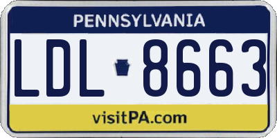 PA license plate LDL8663