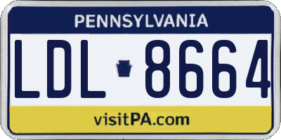 PA license plate LDL8664