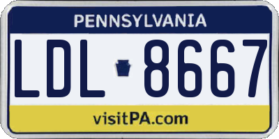 PA license plate LDL8667