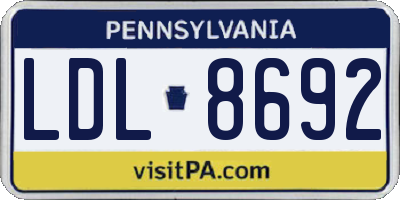 PA license plate LDL8692