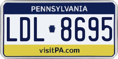 PA license plate LDL8695