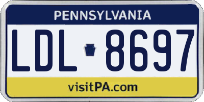 PA license plate LDL8697