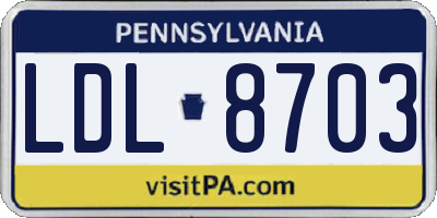 PA license plate LDL8703