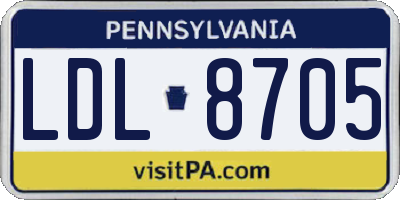 PA license plate LDL8705