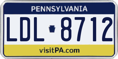 PA license plate LDL8712