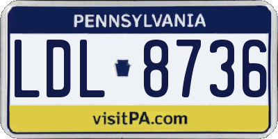 PA license plate LDL8736