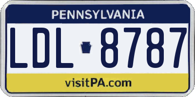 PA license plate LDL8787