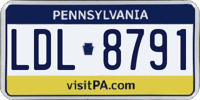 PA license plate LDL8791