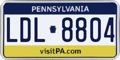 PA license plate LDL8804