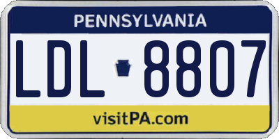 PA license plate LDL8807