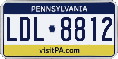 PA license plate LDL8812