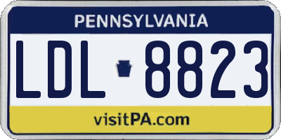 PA license plate LDL8823