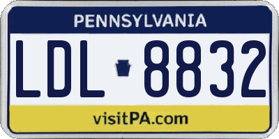 PA license plate LDL8832