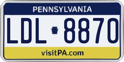 PA license plate LDL8870