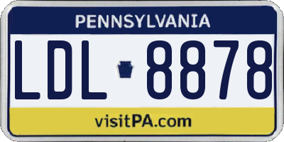 PA license plate LDL8878