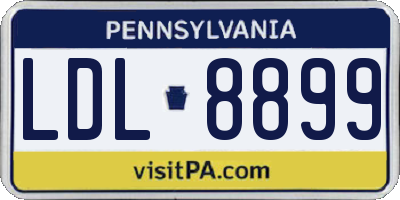 PA license plate LDL8899
